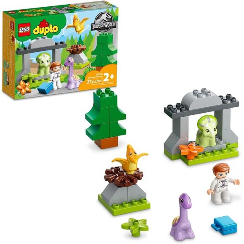 LEGO DUPLO Jurassic World Dinosaur Nursery Toys with Baby Triceratops Figure